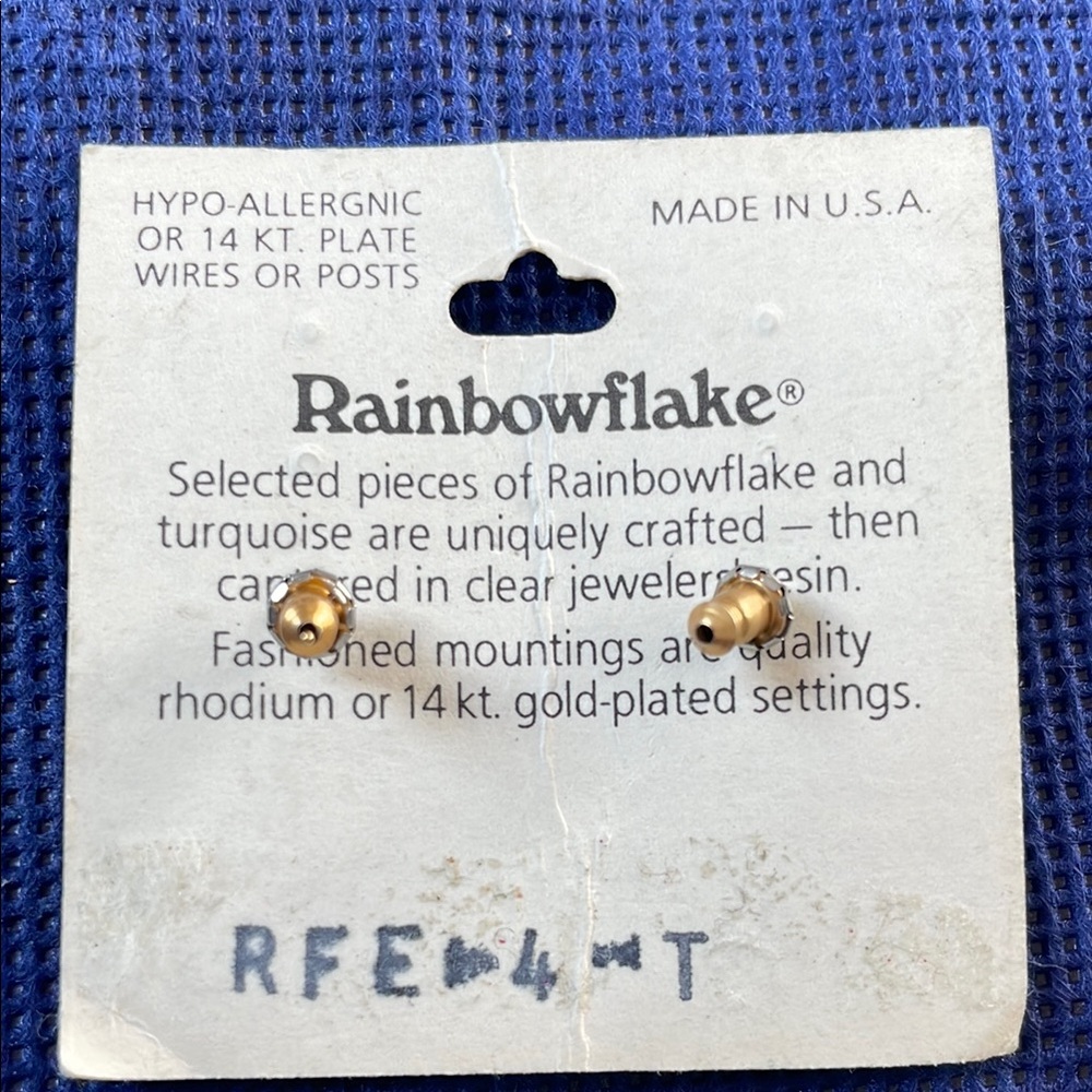 Rainbow Gold-Plated Stud Earrings - Picture 2 of 3
